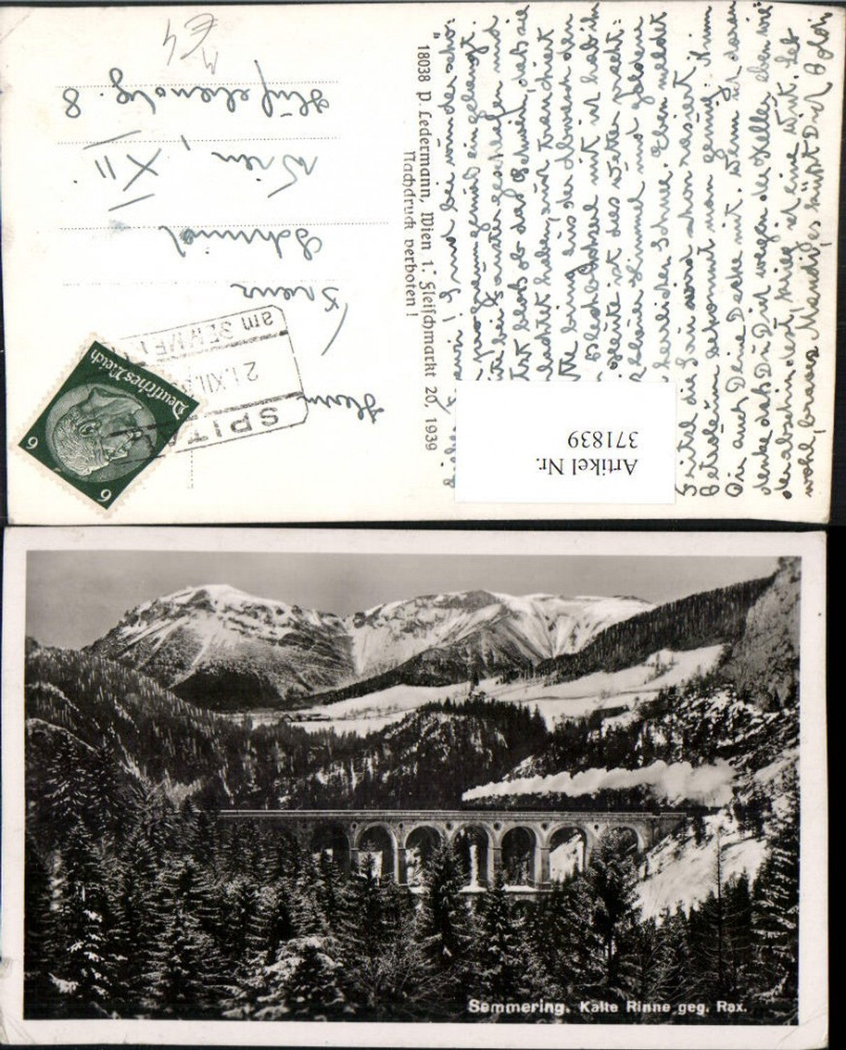 371839,Semmering Kalte Rinne Viadukt geg. Rax Bergkulisse Winterbild