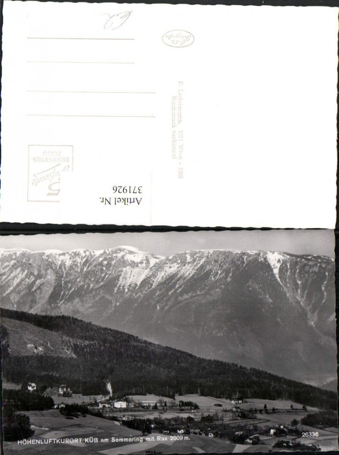 371926,Küb am Semmering Teilansicht m. Rax Bergkulisse