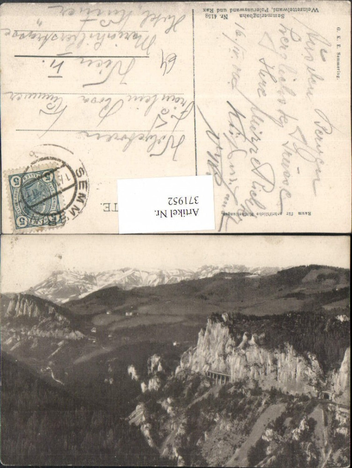371952,Semmeringbahn Semmering Weinzettelwand Polleroswand geg. Rax Bergkulisse