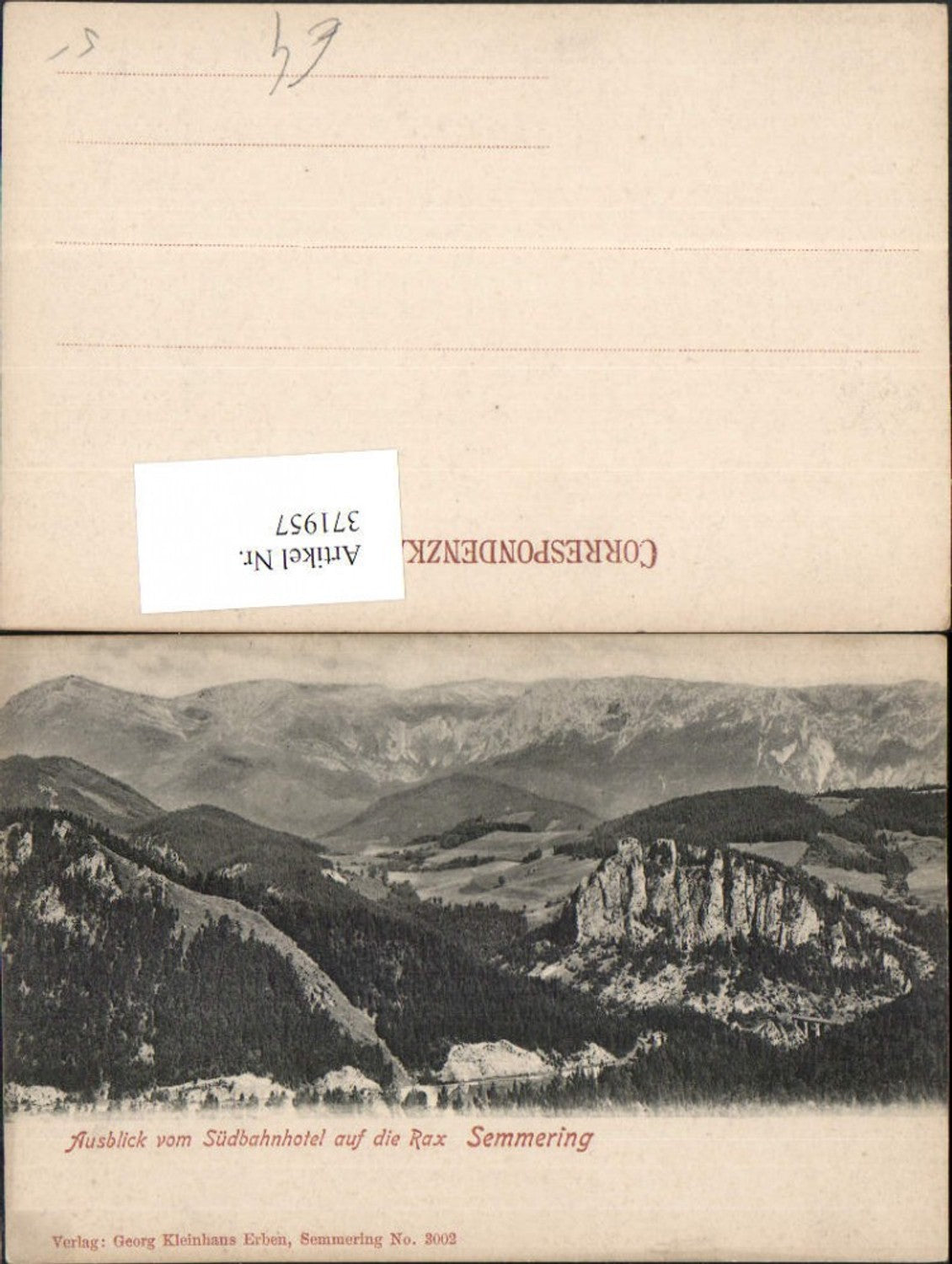 371957,Semmering Ausblick vom Südbahnhotel auf Rax Bergkulisse