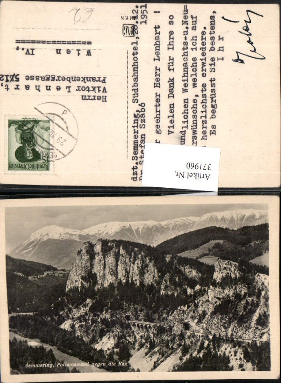 371960,Semmering Polleroswand Viadukt geg. Rax Bergkulisse