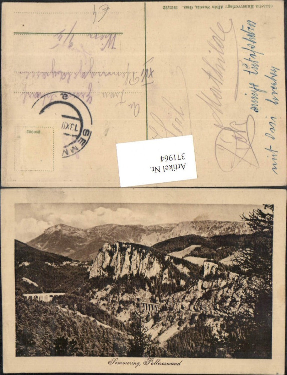 371964,Semmering Polleroswand geg. Rax Bergkulisse