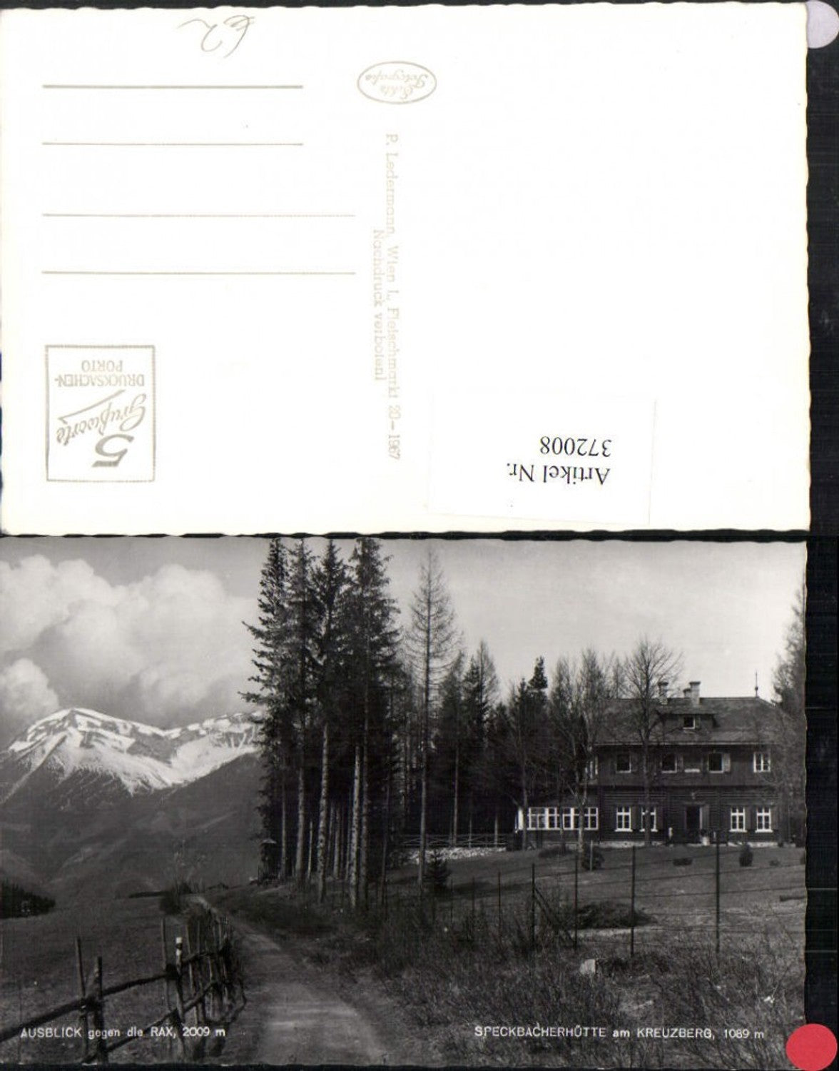 372008,Speckbacherhütte Berghütte am Kreuzberg b. Breitenstein geg. Rax Bergkulisse