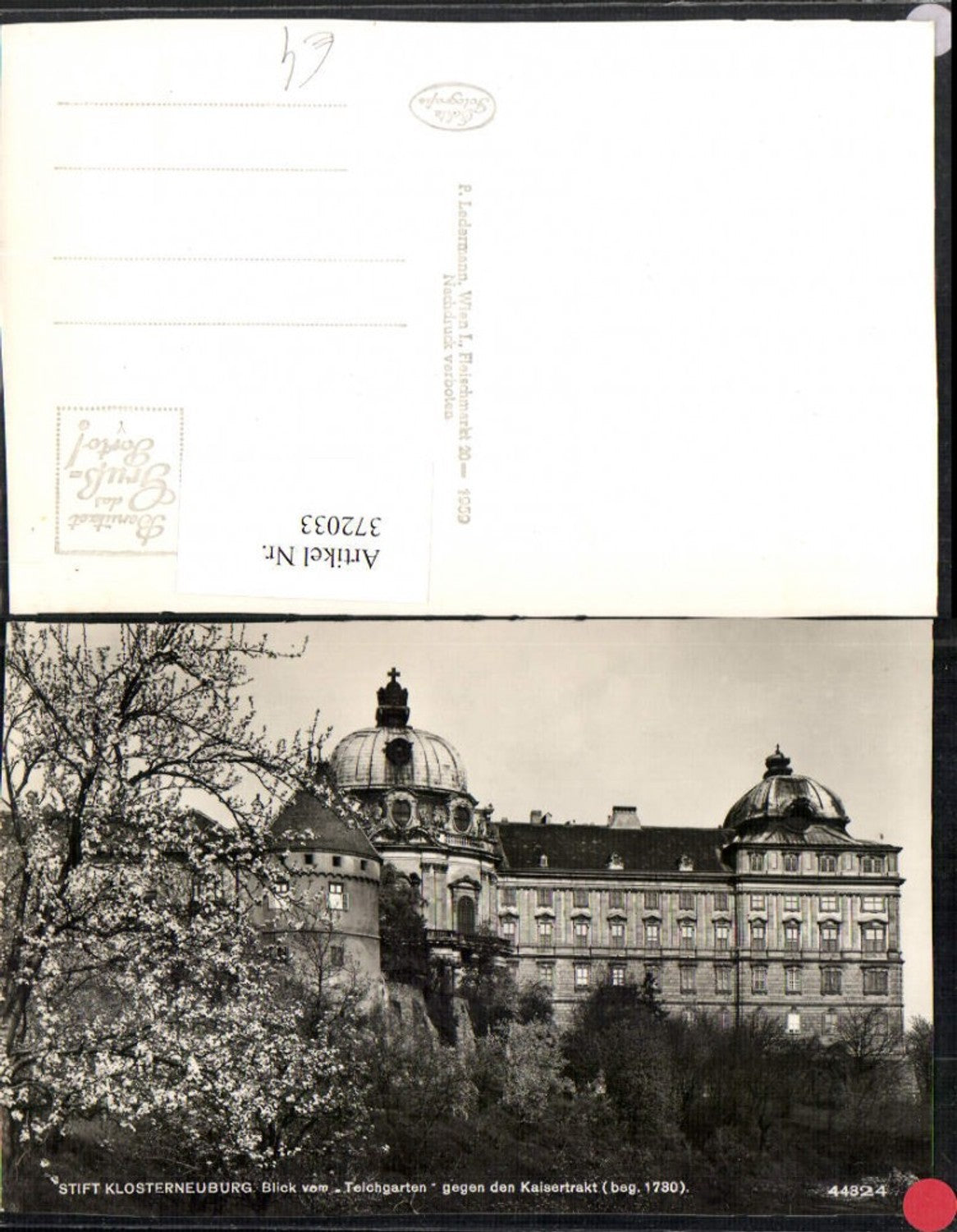 372033,Stift Klosterneuburg Blick v. Teichgarten geg. Kaisertrakt