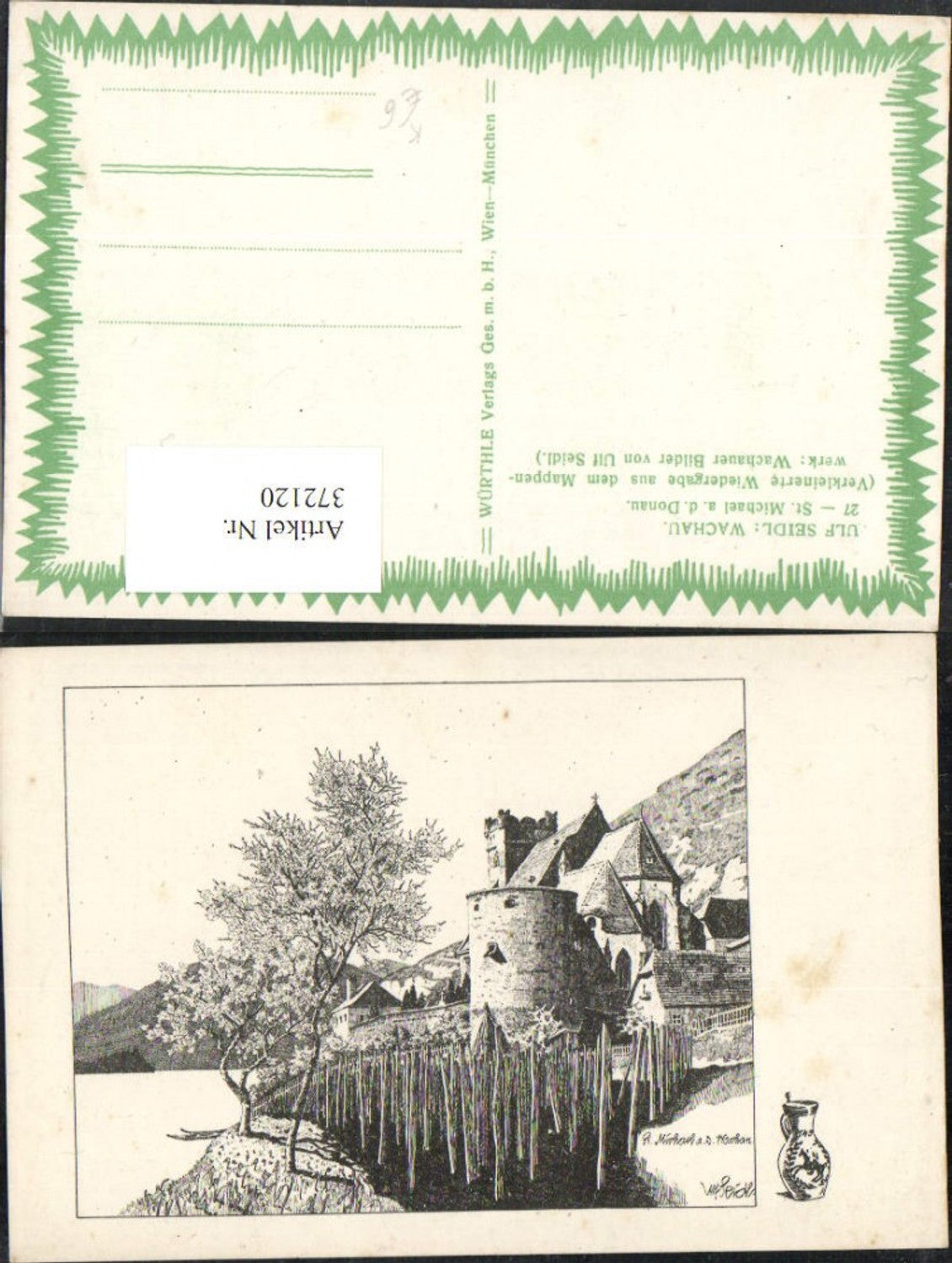 372120,Künstler AK Ulf Seidl St. Michael an d.Donau Wehrkirche Kirche