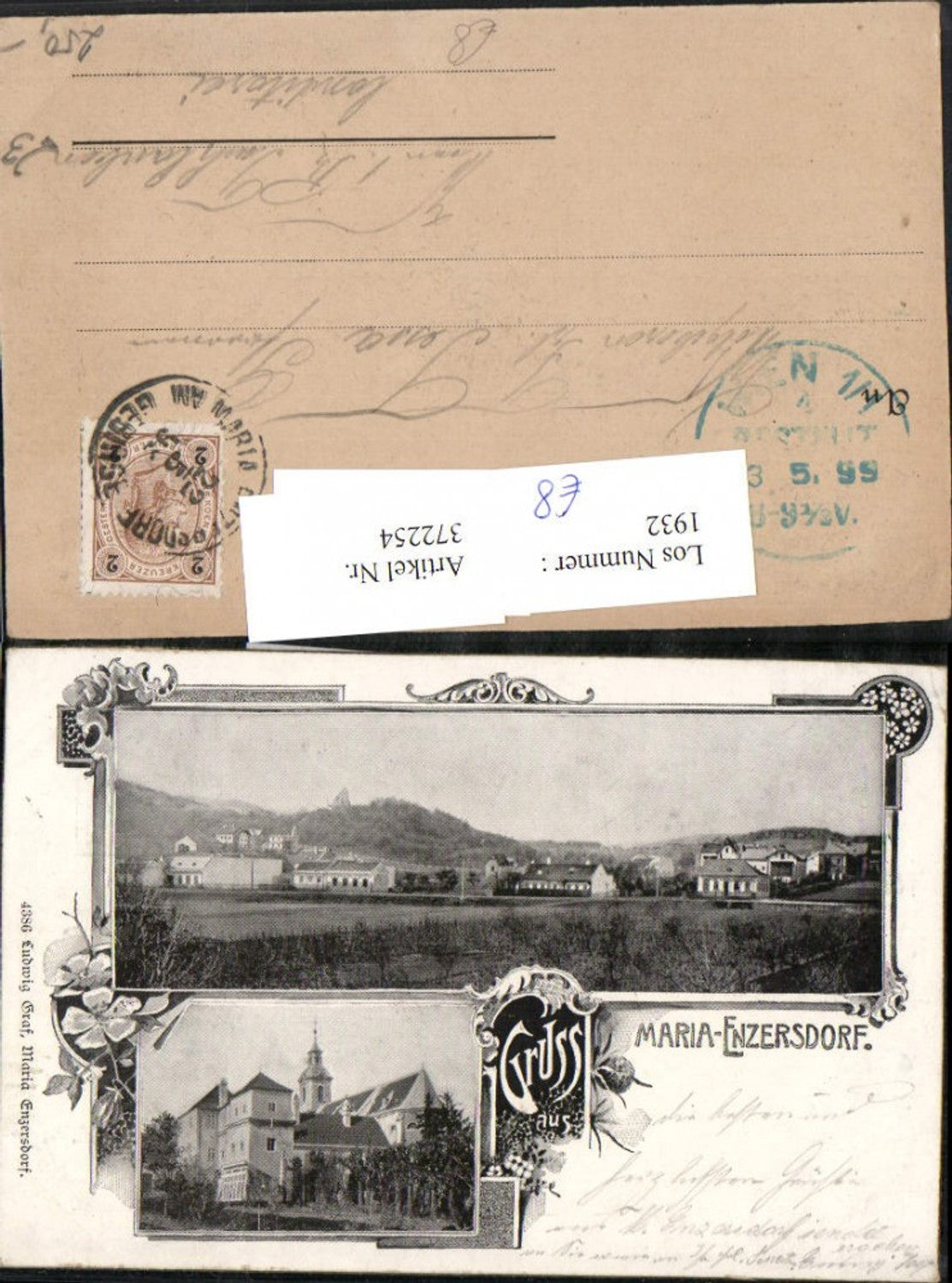 372254,Litho Gruß aus Maria Enzersdorf Teilansicht Kirche Mehrbildkarte