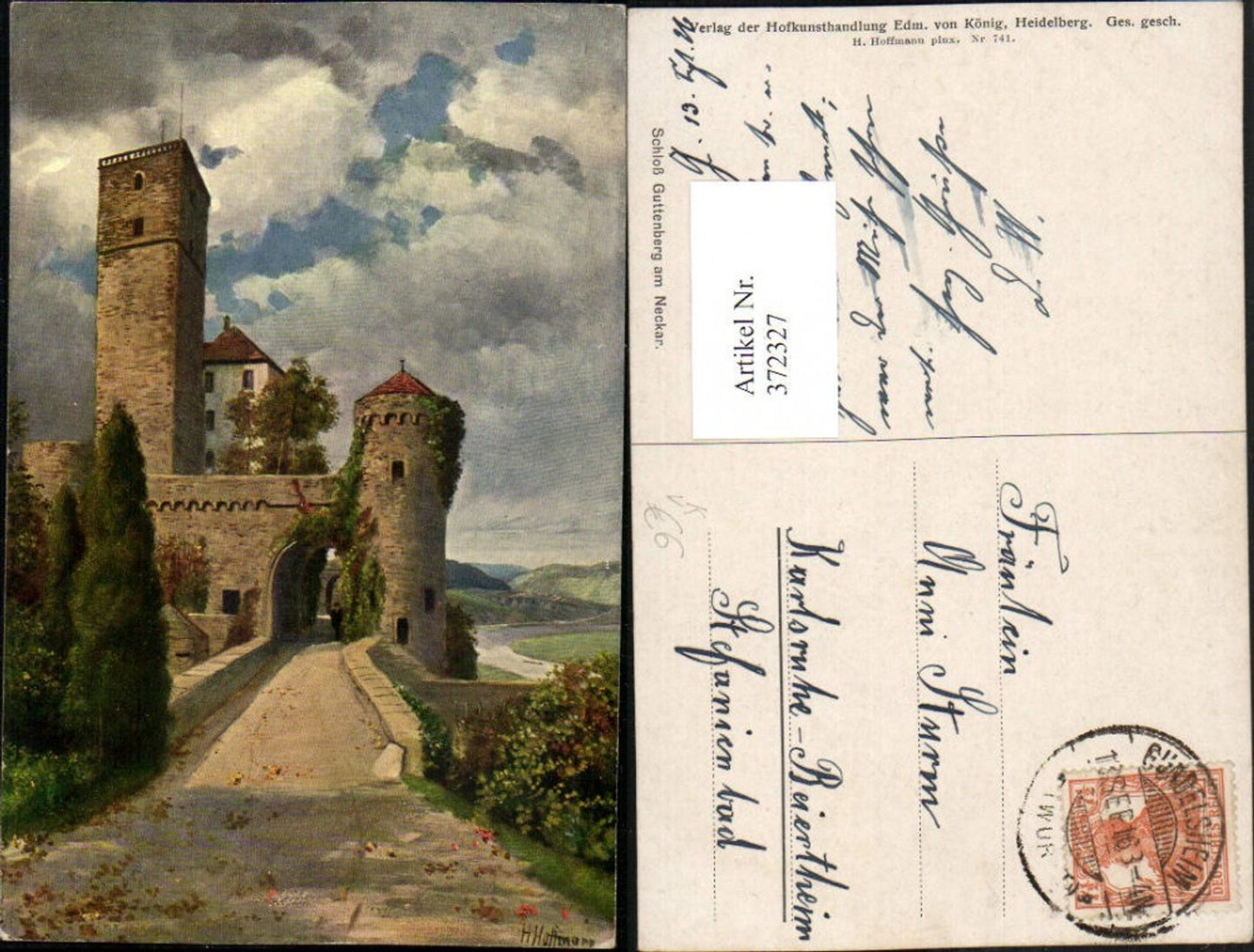 372327,Künstler AK Heinrich Hoffmann Schloss Guttenberg am Neckar pub Edmund v. König 741