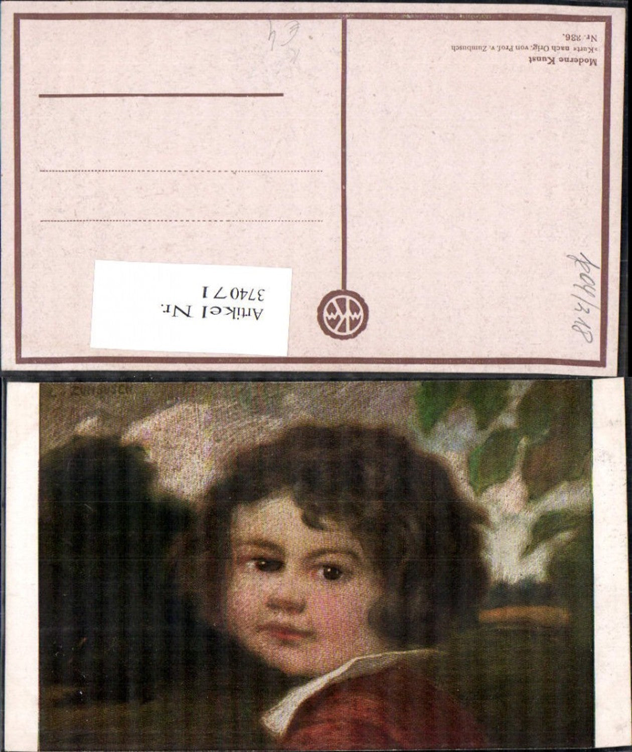 374071,Künstler Ak Prof. v. Zumbusch Kurt Kind Bub Junge Portrait