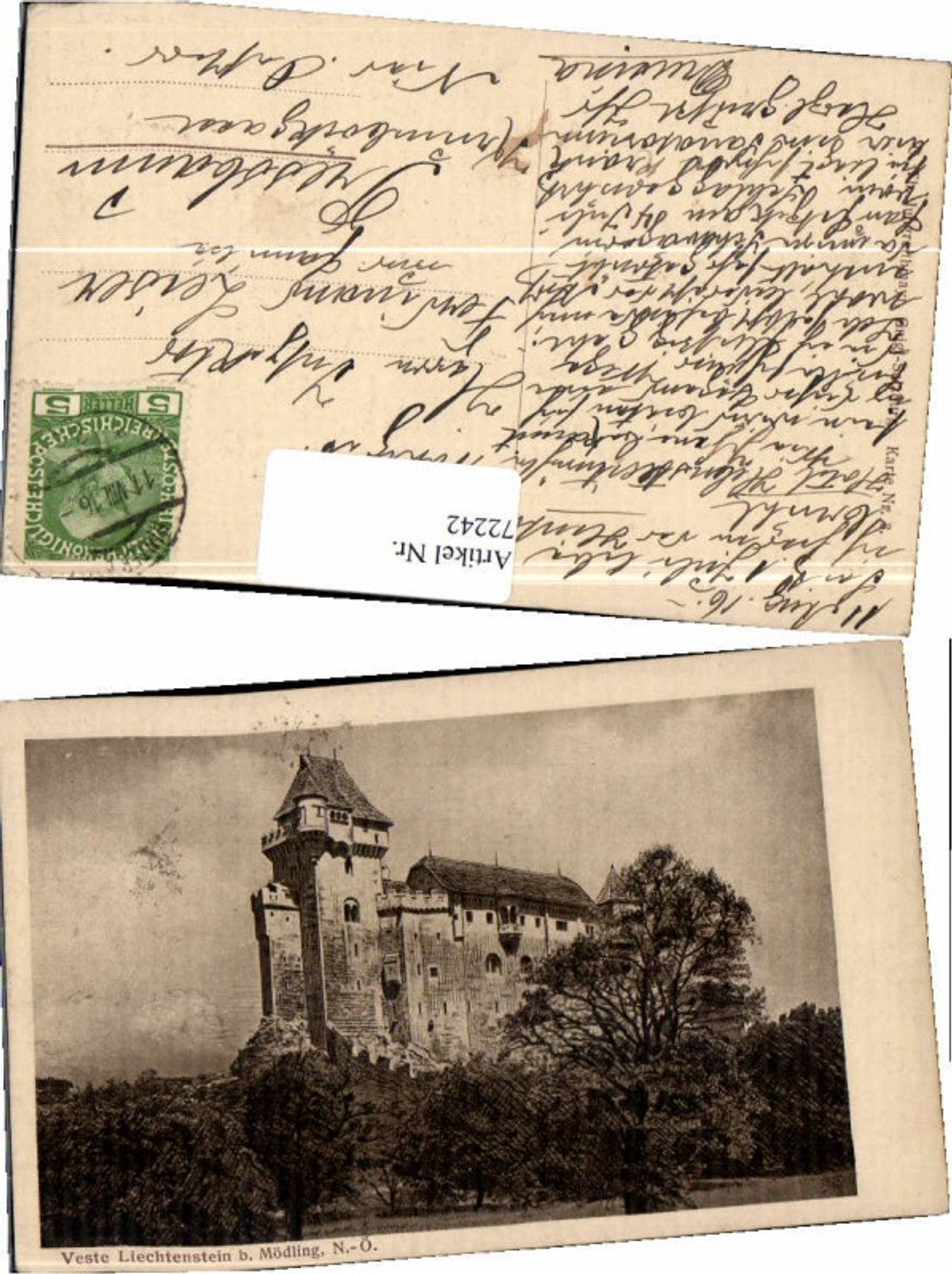 72242,Veste Liechtenstein b. Mödling 1916