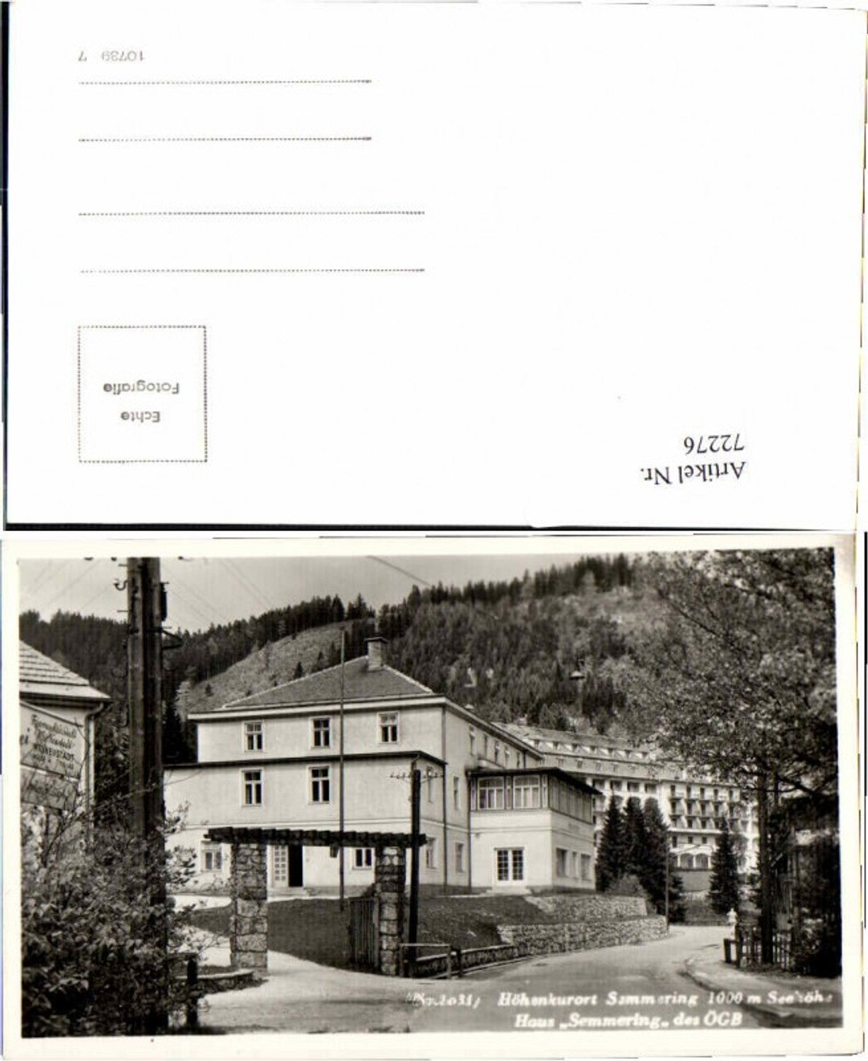 72276,Semmering ÖGB Haus Strassenpartie