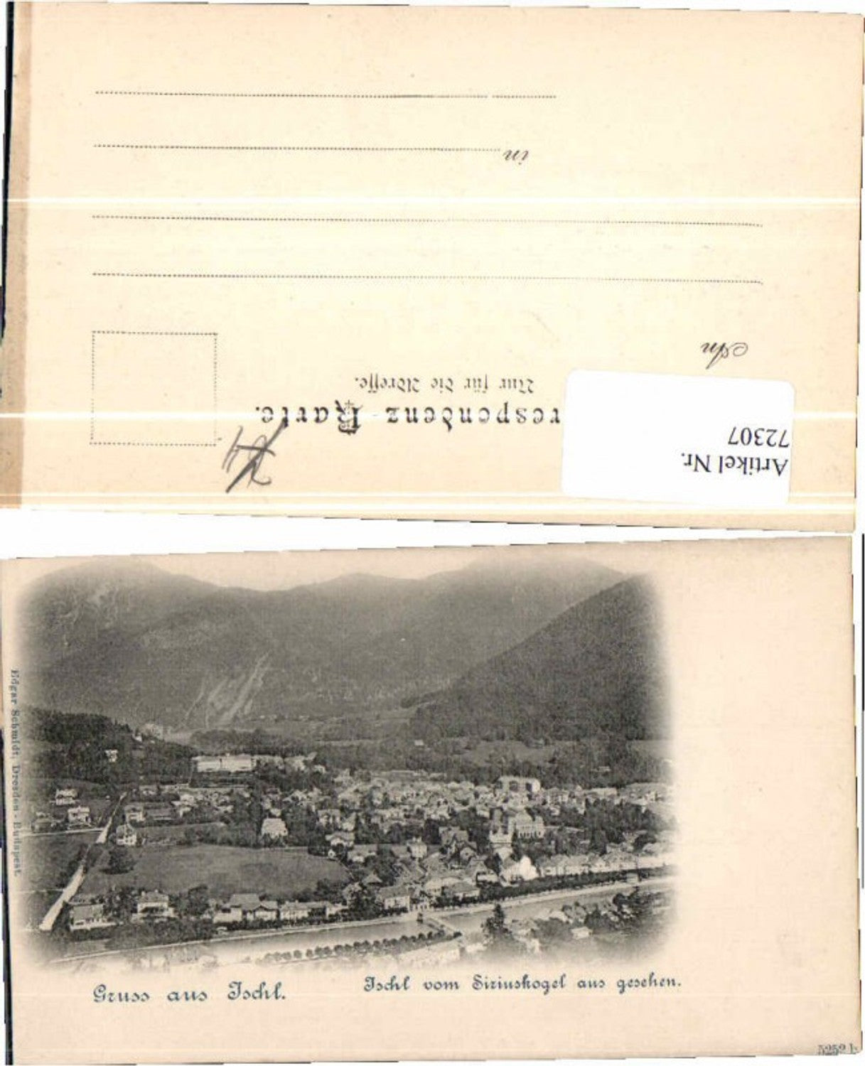 72307, Greetings from Ischl from Siriuskogel 1900
