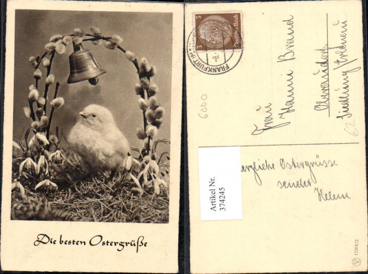 374245, Easter chick pussy willow branch bell snowdrop flowers
