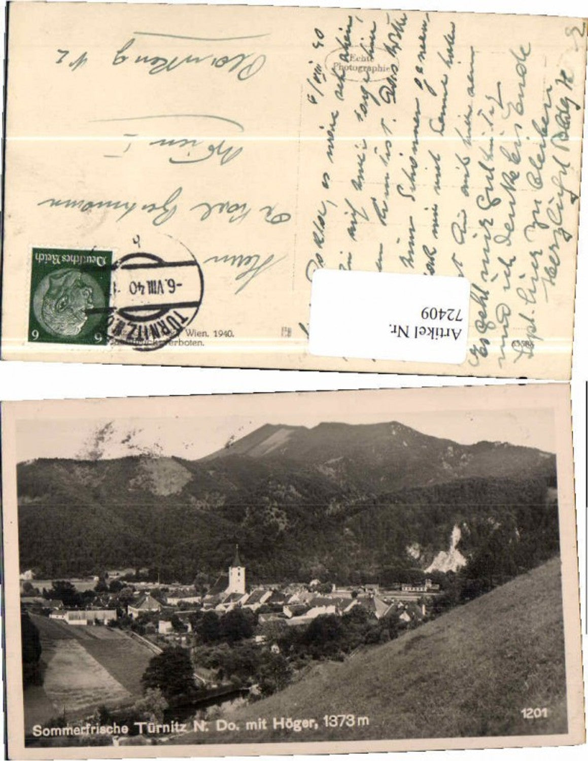 72409,Sommerfrische Türnitz m. Höger 1940