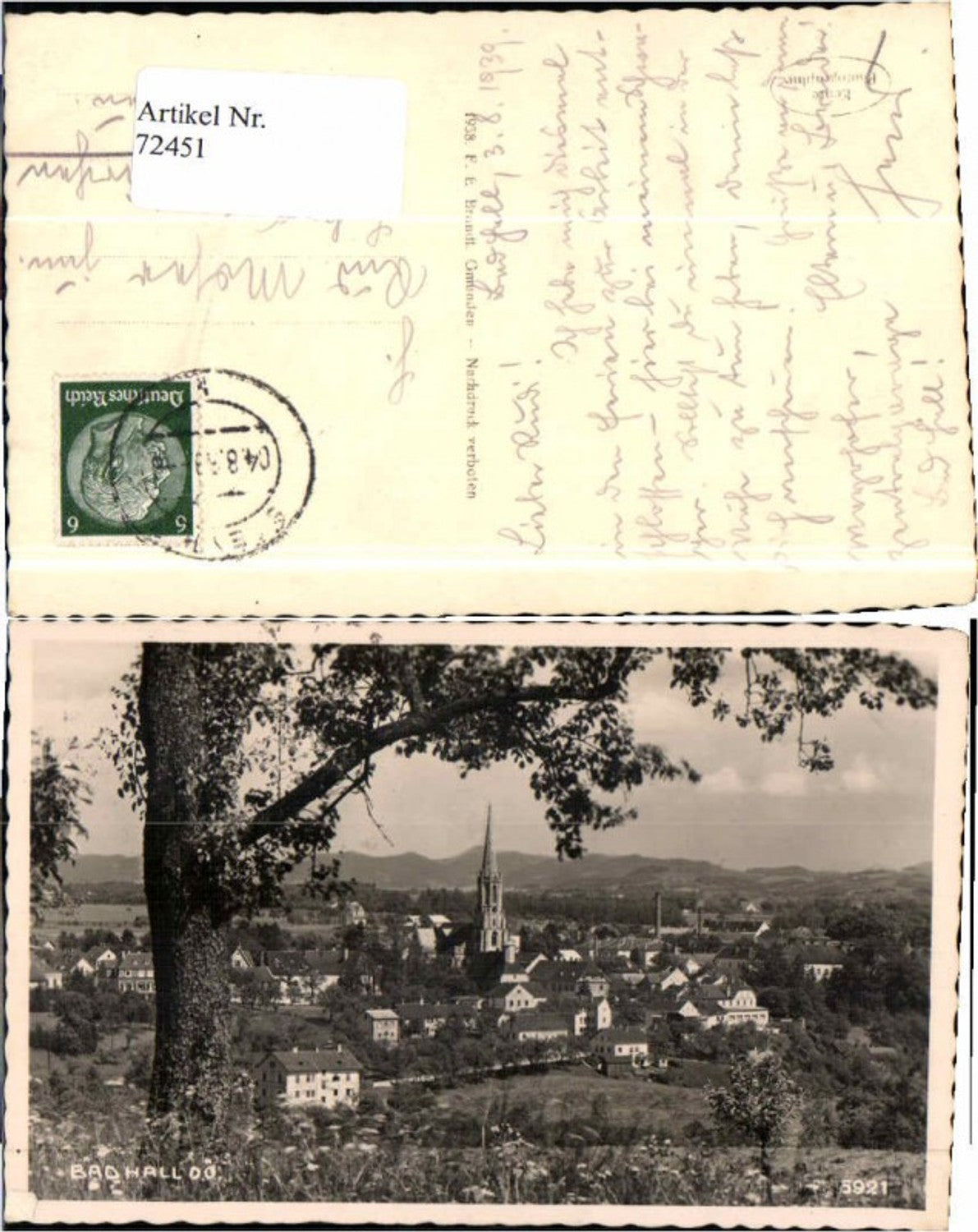 72451, Photo postcard Bad Hall near Steyr, meadow scene 1938, Brandt 5921