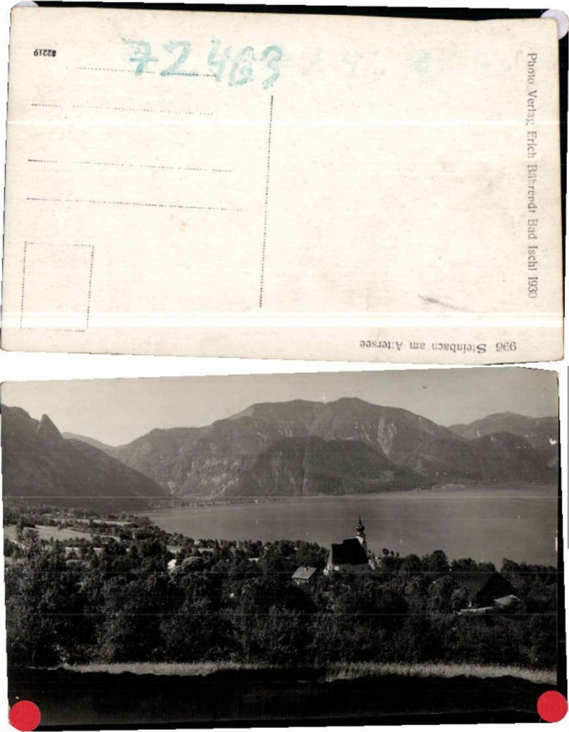 72463, photo postcard Steinbach am Attersee pub Bährendt 996