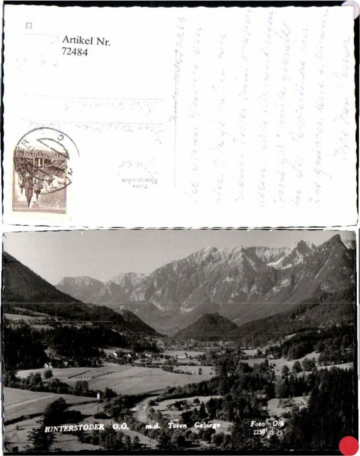 72484, Hinterstoder m. Toten Gebirge pub Foto Orth 2259