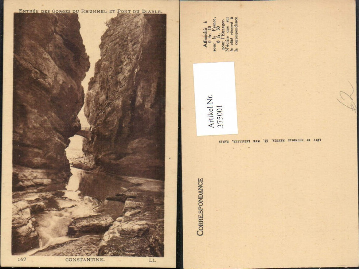 375001,Algeria Constantine Entree des Gorges du Rhummel et Pont du Diable Brücke