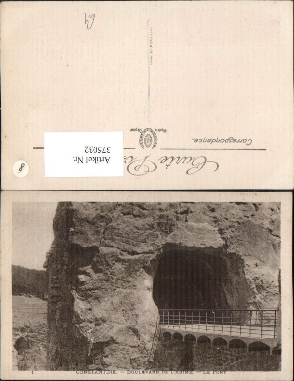 375032,Algeria Constantine Boulevard de l'Abime Le Pont Brücke Tunnel
