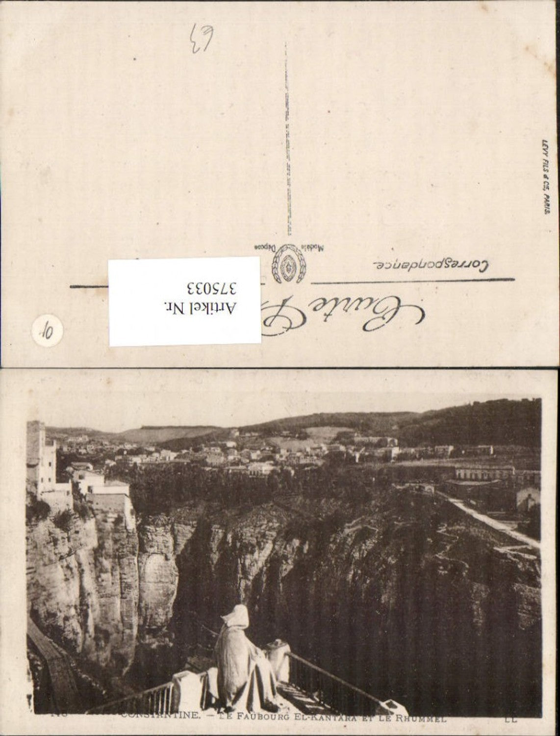 375033,Algeria Constantine Le Faubourg El-Kantara et le Rhummel Totale