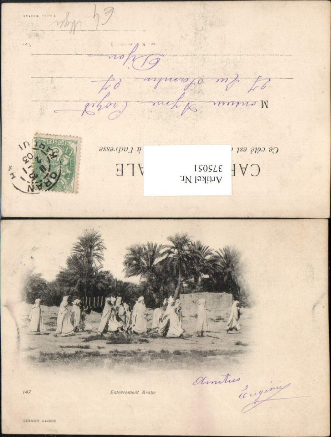 375051,Algeria Alger Algier Enterrement Arabe Volkstypen Palmen