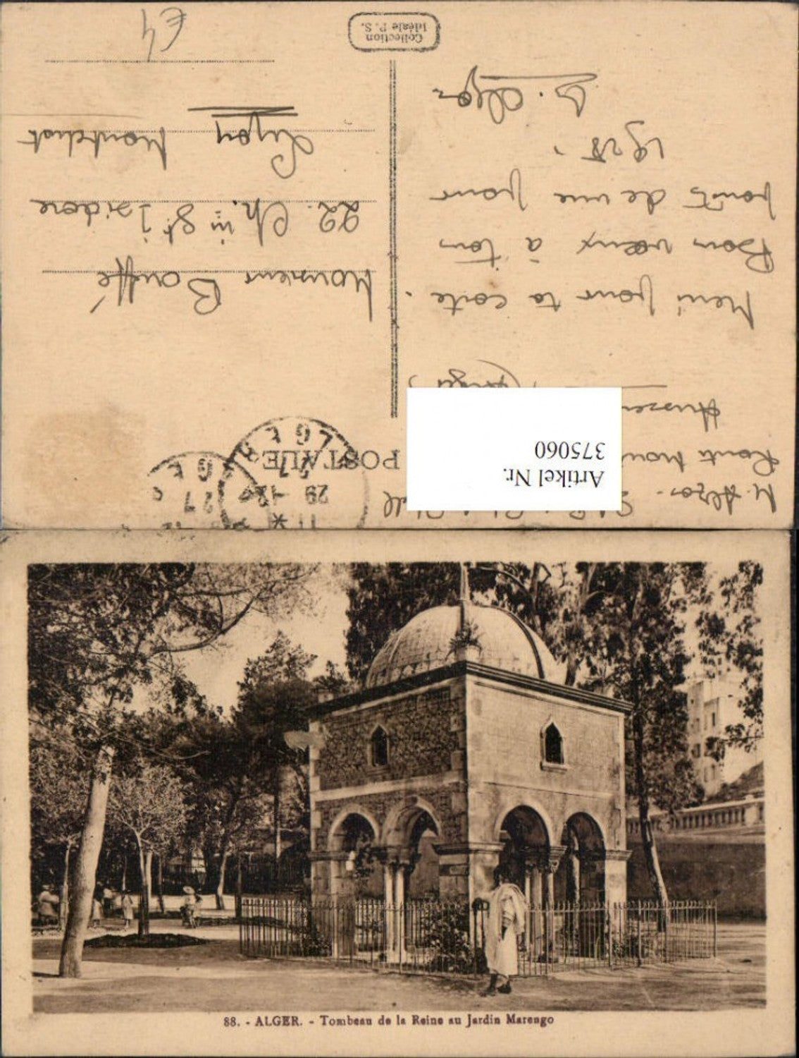 375060,Algeria Alger Algier Tombeau de la Reine au Jardin Marengo Grabmal
