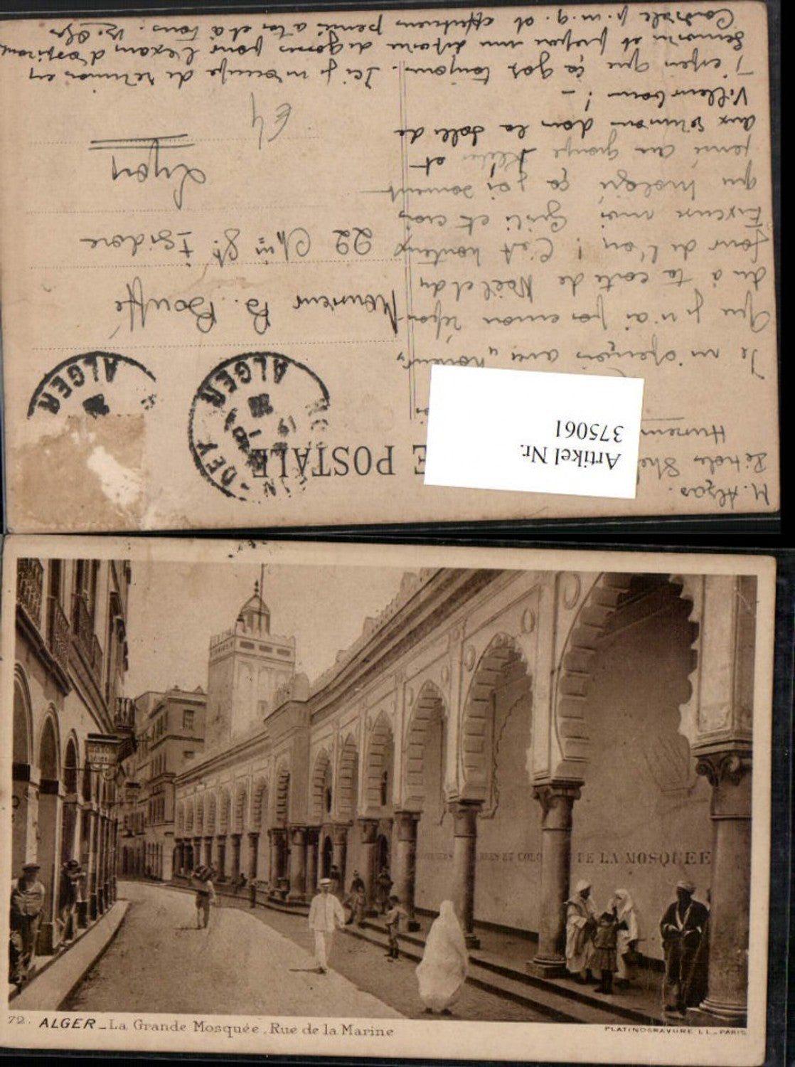 375061,Algeria Alger Algier La Grande Mosquee Rue de la Marine Straßenansicht Moschee