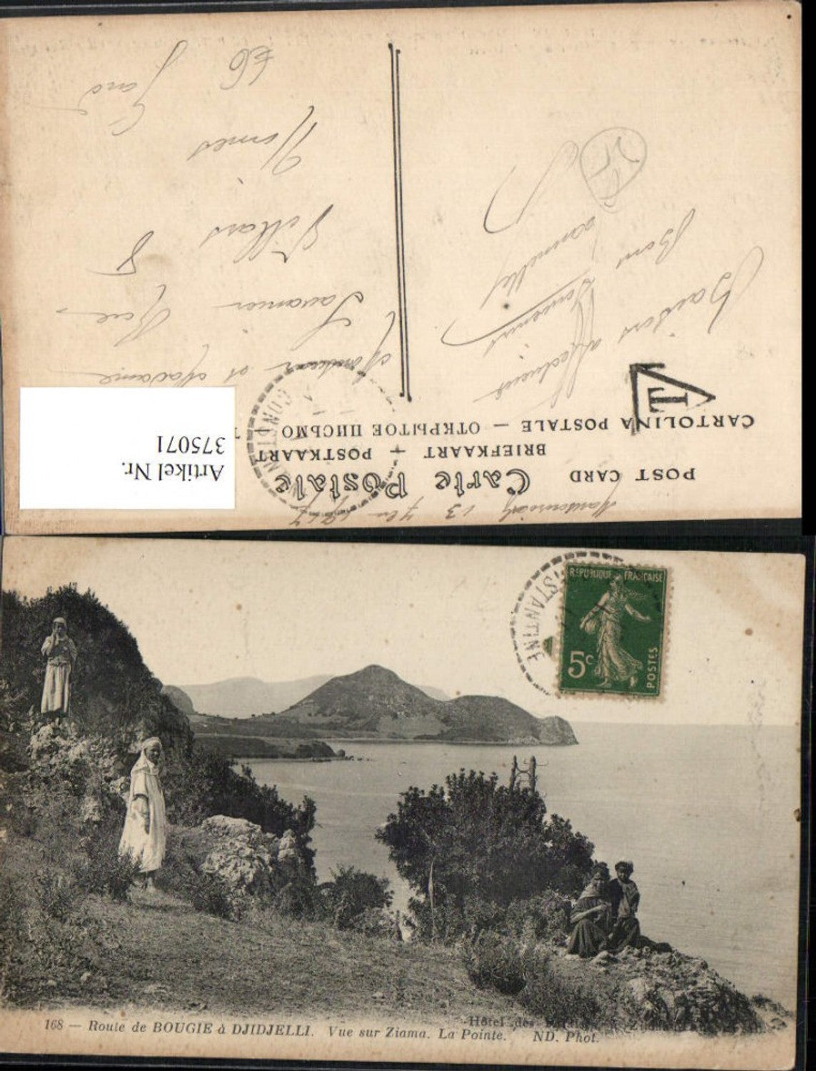 375071,Algeria Route de Bougie a Djidjelli Jijel Vue sur Ziama La Pointe