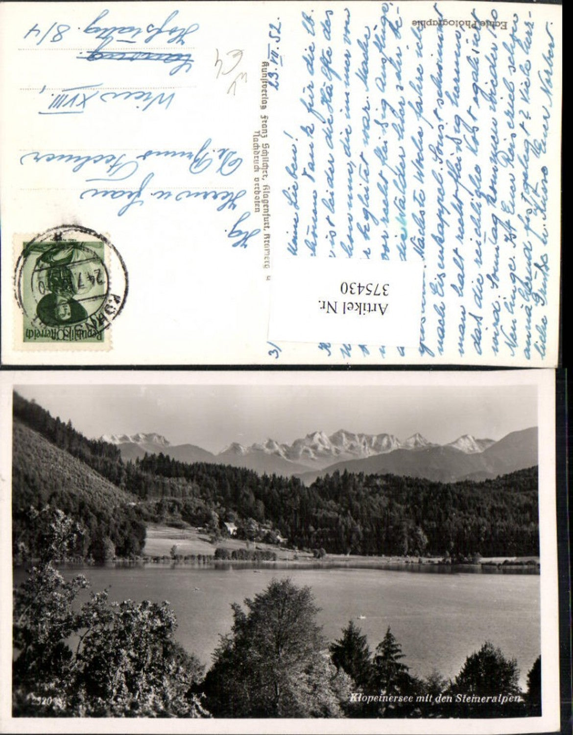 375430,Klopeinersee See b. St. Kanzian m. Steineralpen Bergkulisse pub Franz Schilcher 2520