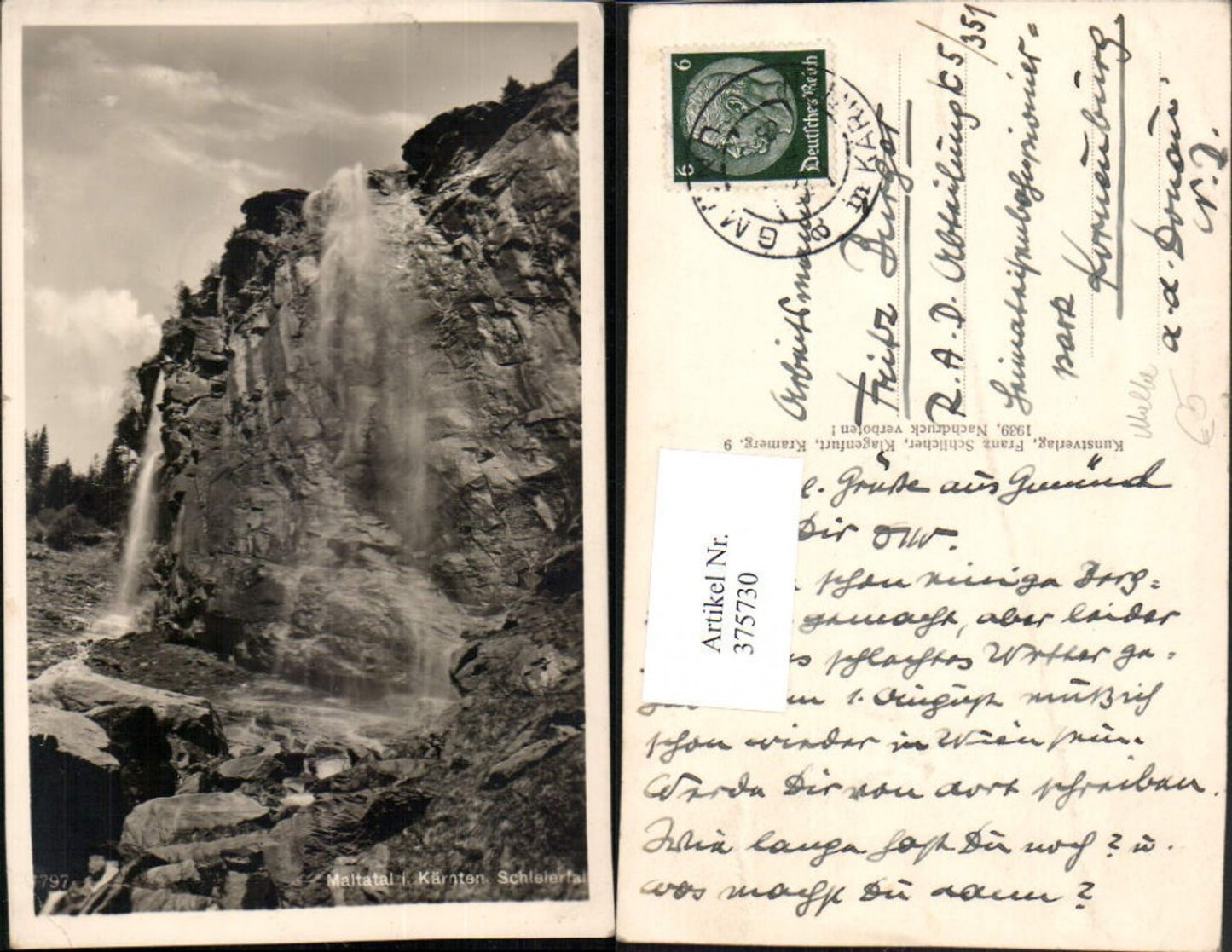 375730,Maltatal in Kärnten b. Malta Schleierfall Wasserfall