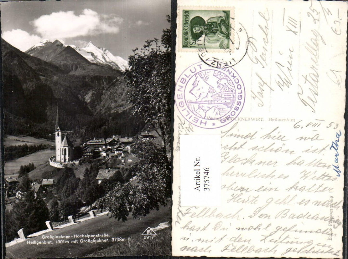 375746,Heiligenblut Totale m. Großglockner Bergkulisse