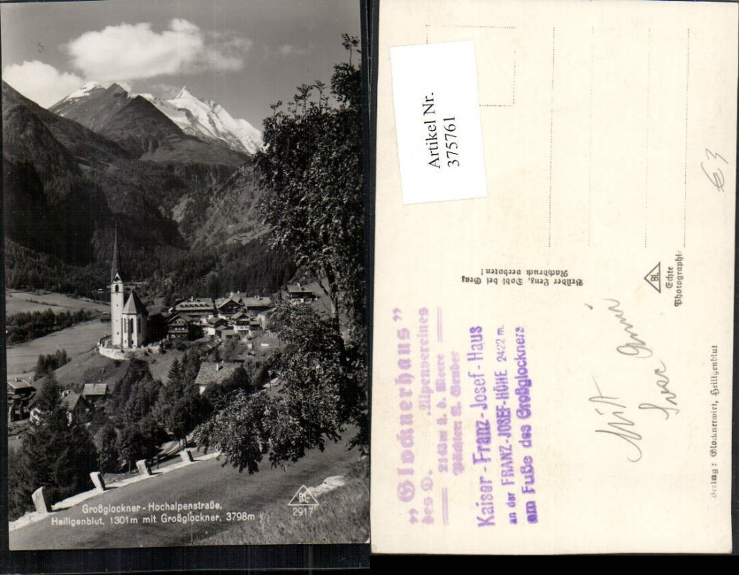 375761,Heiligenblut Totale m. Großglockner Bergkulisse