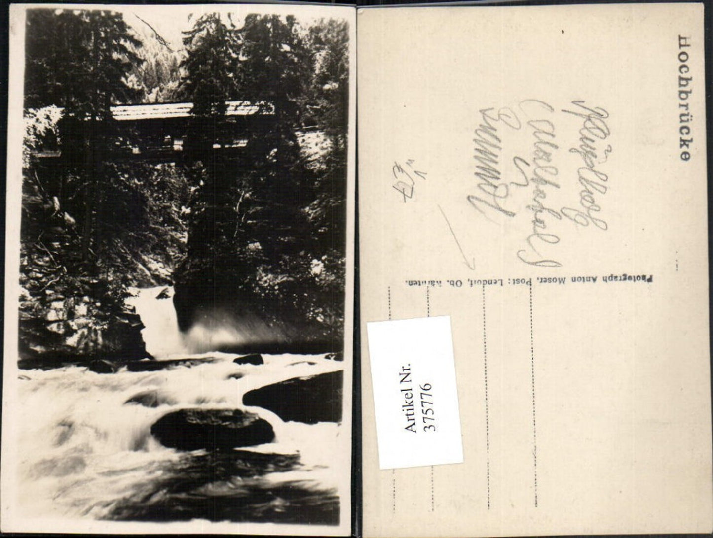375776,Hochbrücke b. Lendorf Brücke Wildbach pub Foto Anton Moser