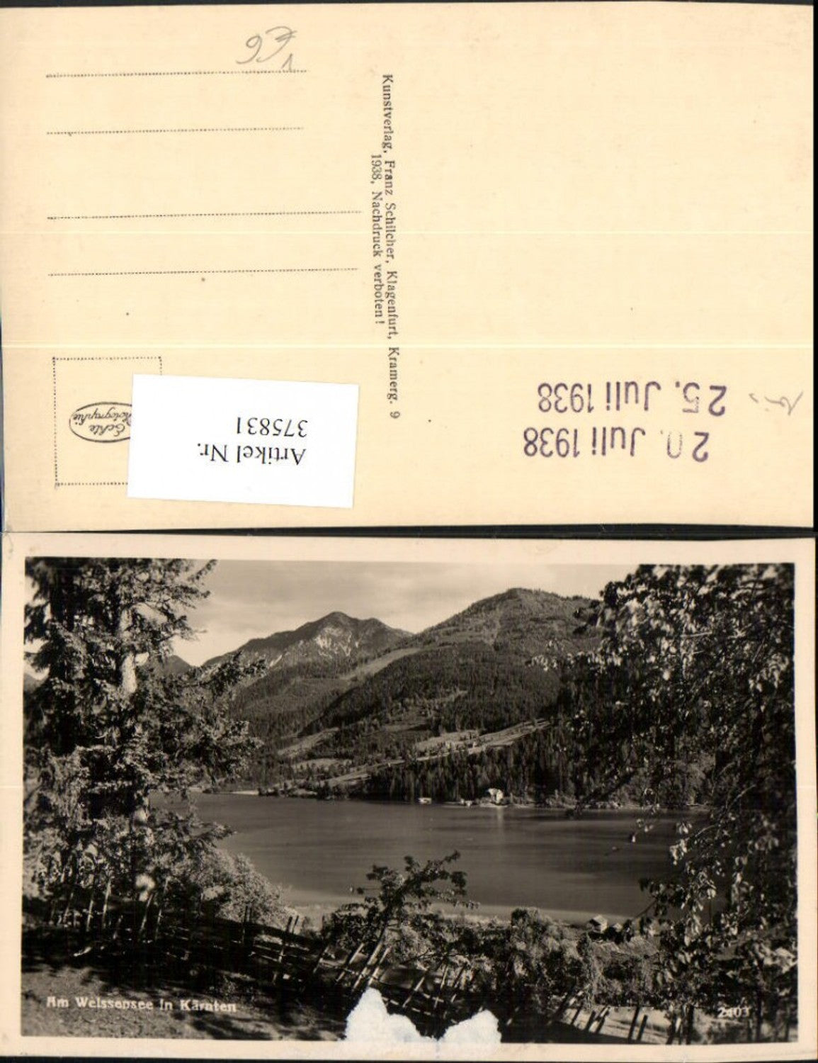 375831,Am Weißensee See in Kärnten Bergkulisse pub Franz Schilcher 2403
