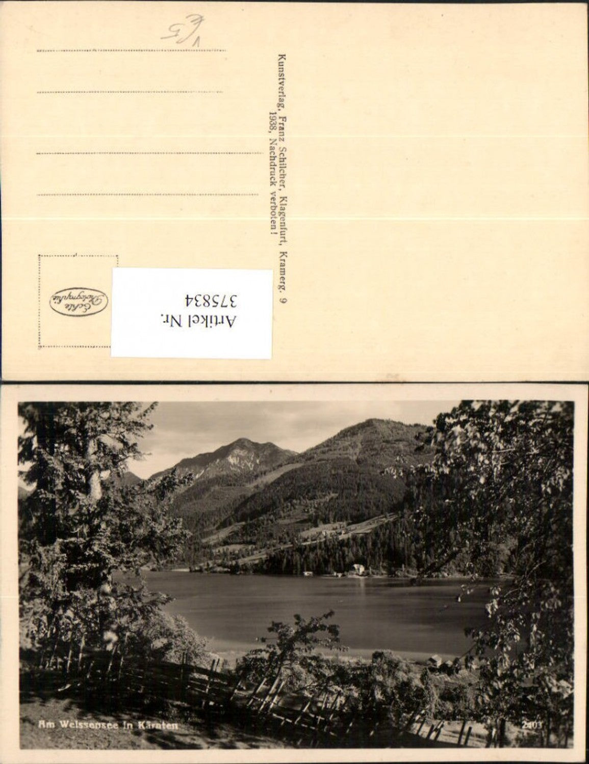375834,Am Weißensee See in Kärnten Bergkulisse pub Franz Schilcher 2403
