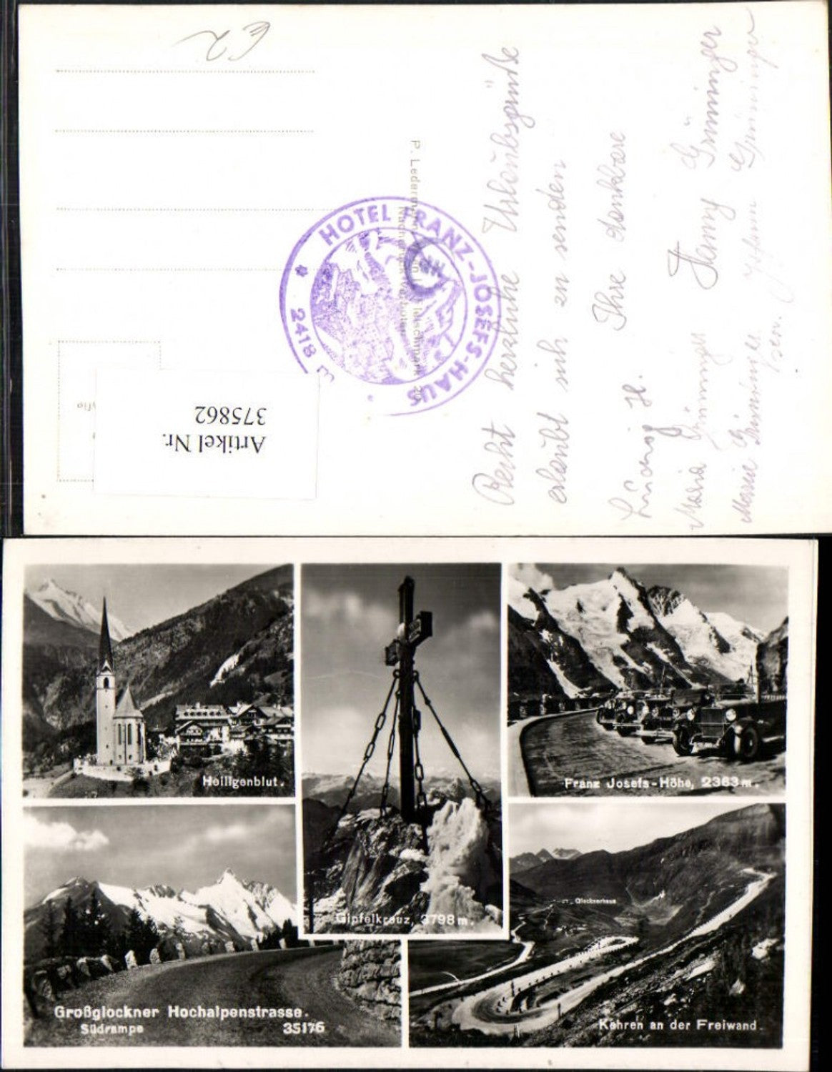 375862,Heiligenblut Kirche Großglockner Gipfelkreuz Kehren Mehrbildkarte