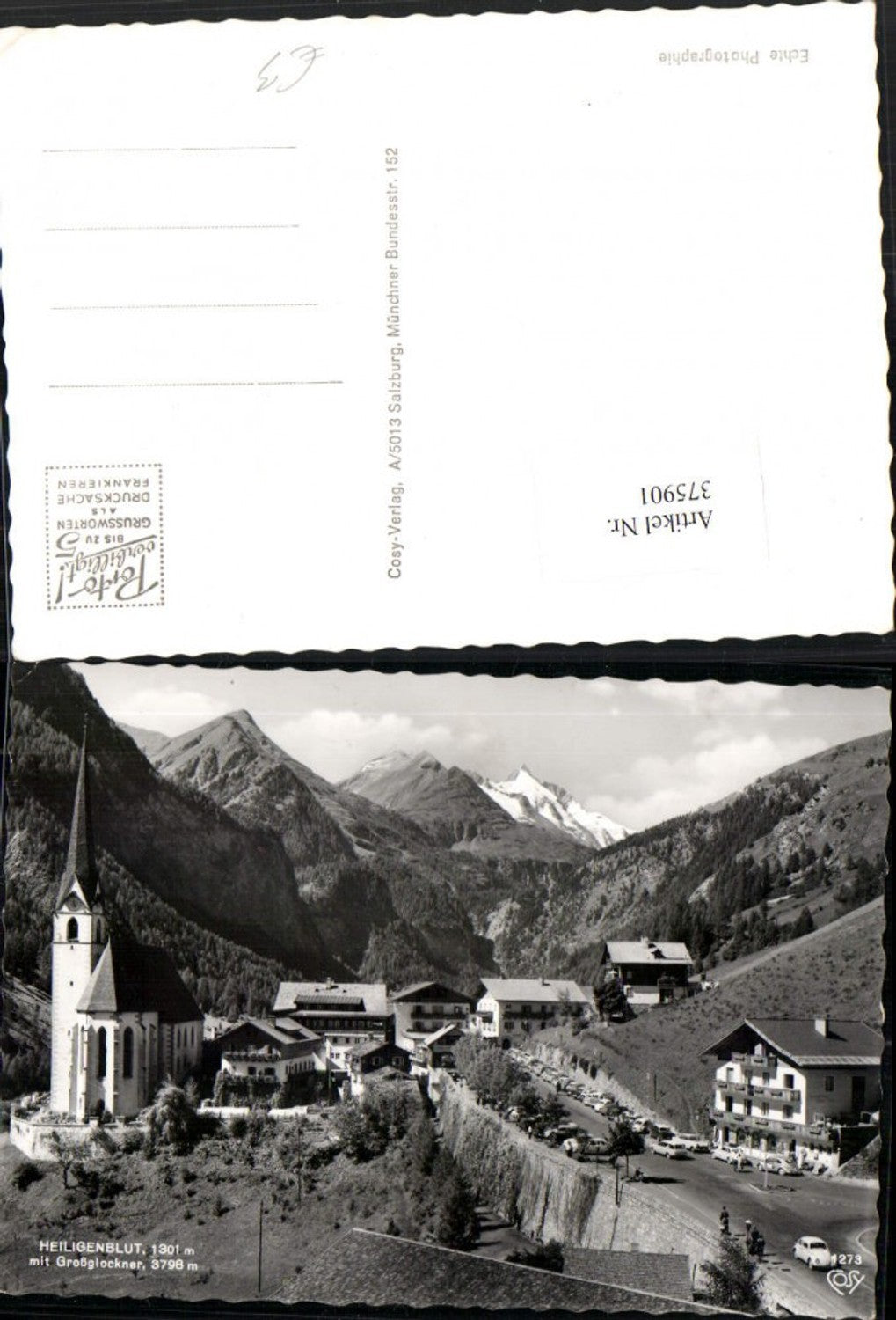375901,Heiligenblut Totale Kirche m. Großglockner Bergkulisse pub Cosy 1273