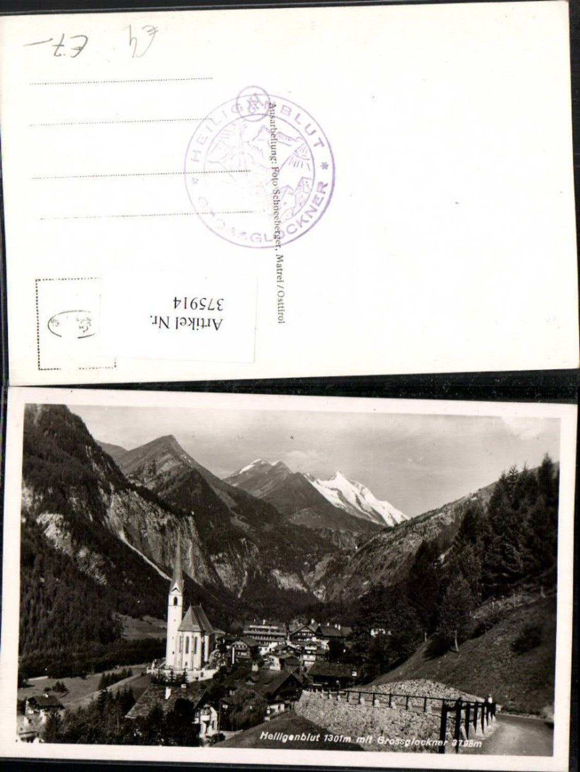 375914,Heiligenblut Totale m. Großglockner Bergkulisse
