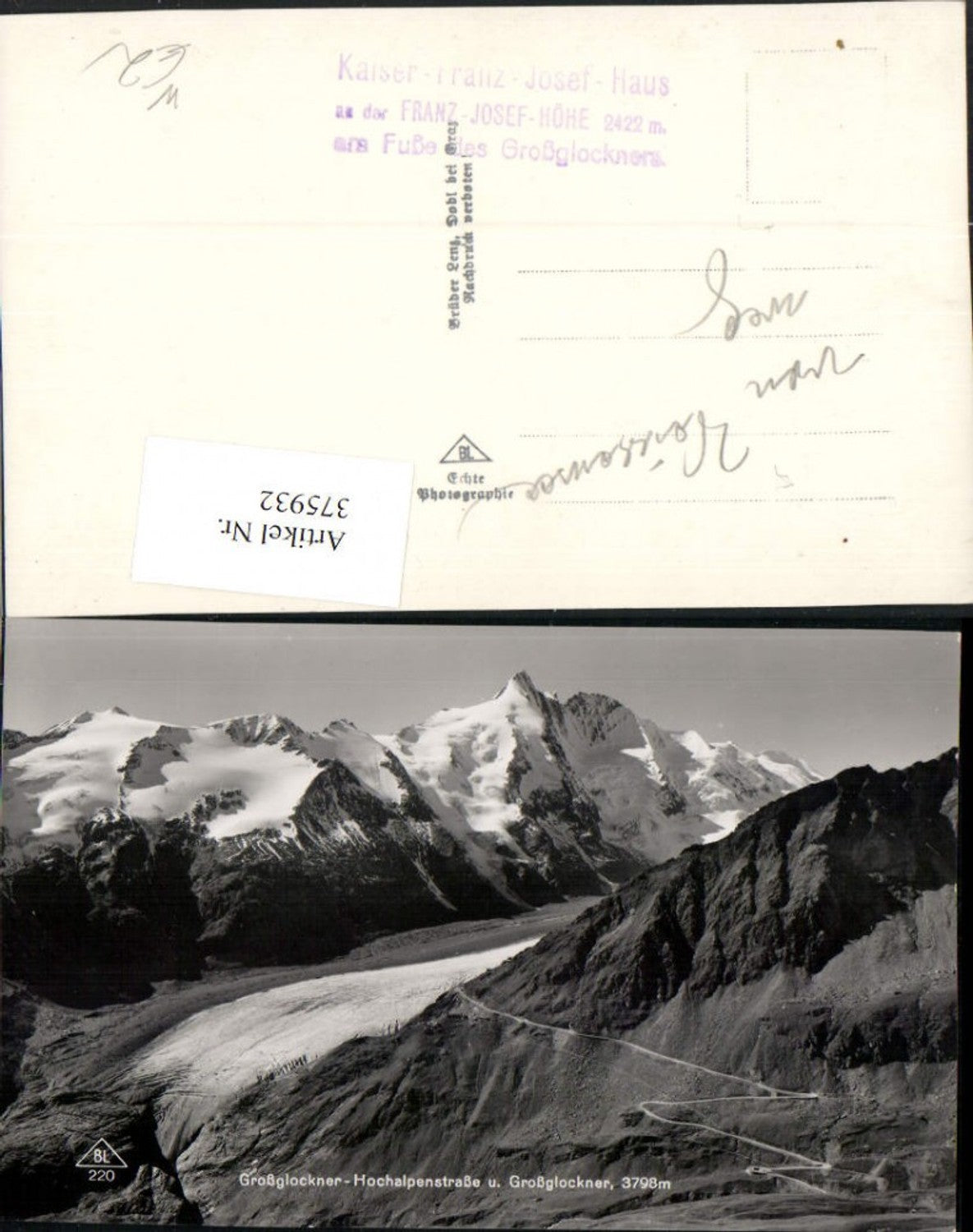 375932,Großglockner Hochalpenstraße b. Heiligenblut Bergkulisse Gletscher