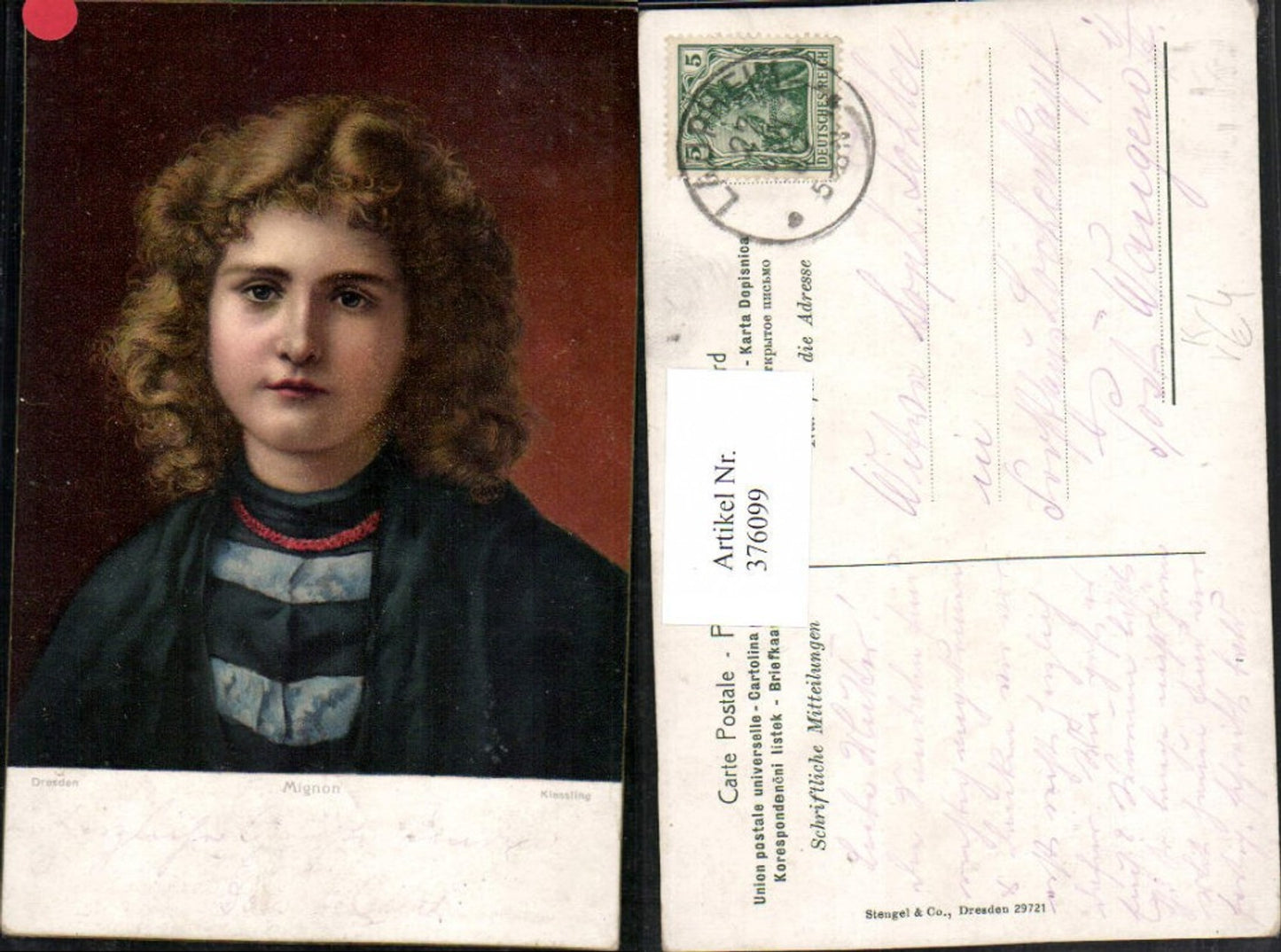 376099,Stengel Co 29721 Künstler Kiessling Mignon Frau Portrait