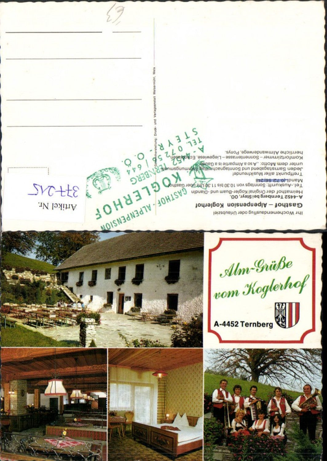 377215,Ternberg b. Steyr Gasthof Alpenpension Koglerhof Mehrbildkarte