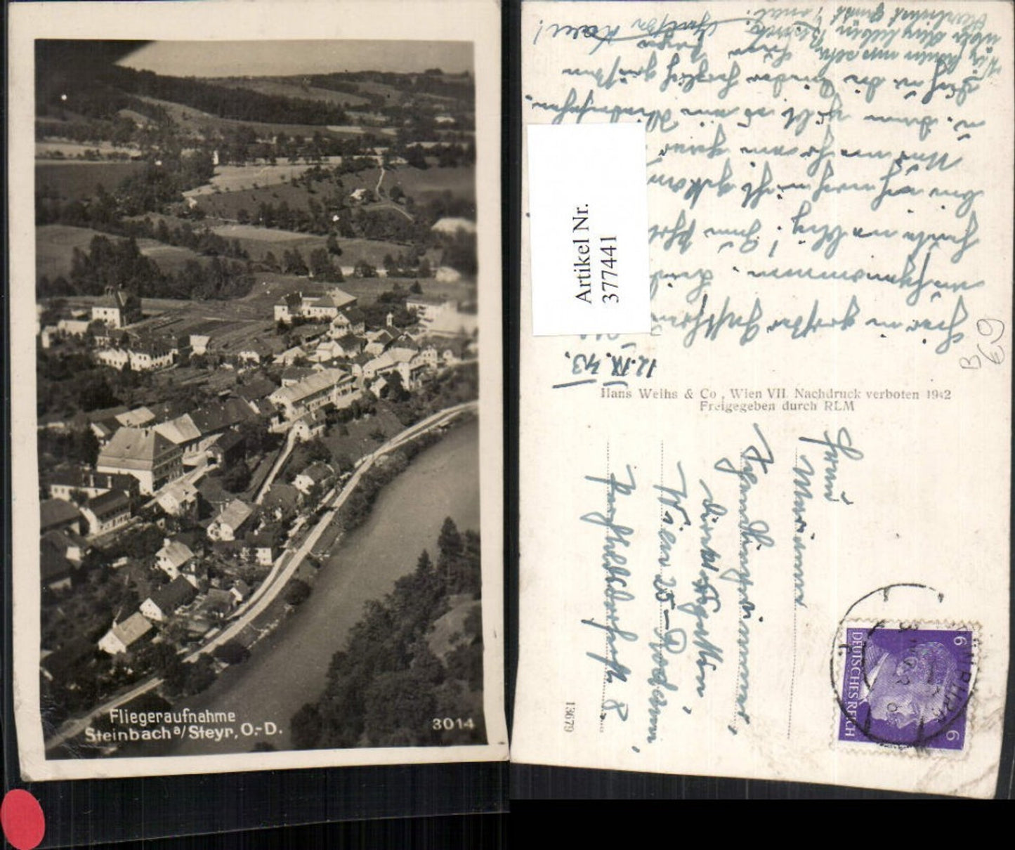 377441,Steinbach an d. Steyr Totale Fliegeraufnahme