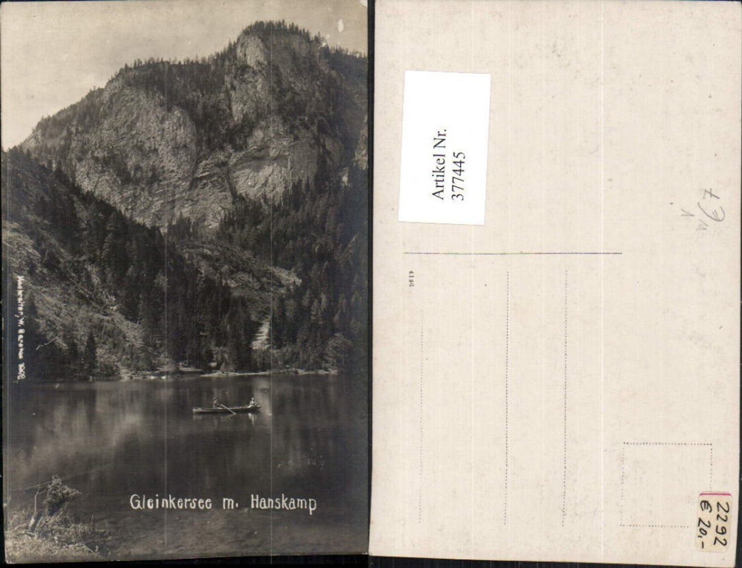 377445,Foto AK Gleinkersee See b. Spital am Pyhrn m. Hanskamp pub Foto Hochreiter