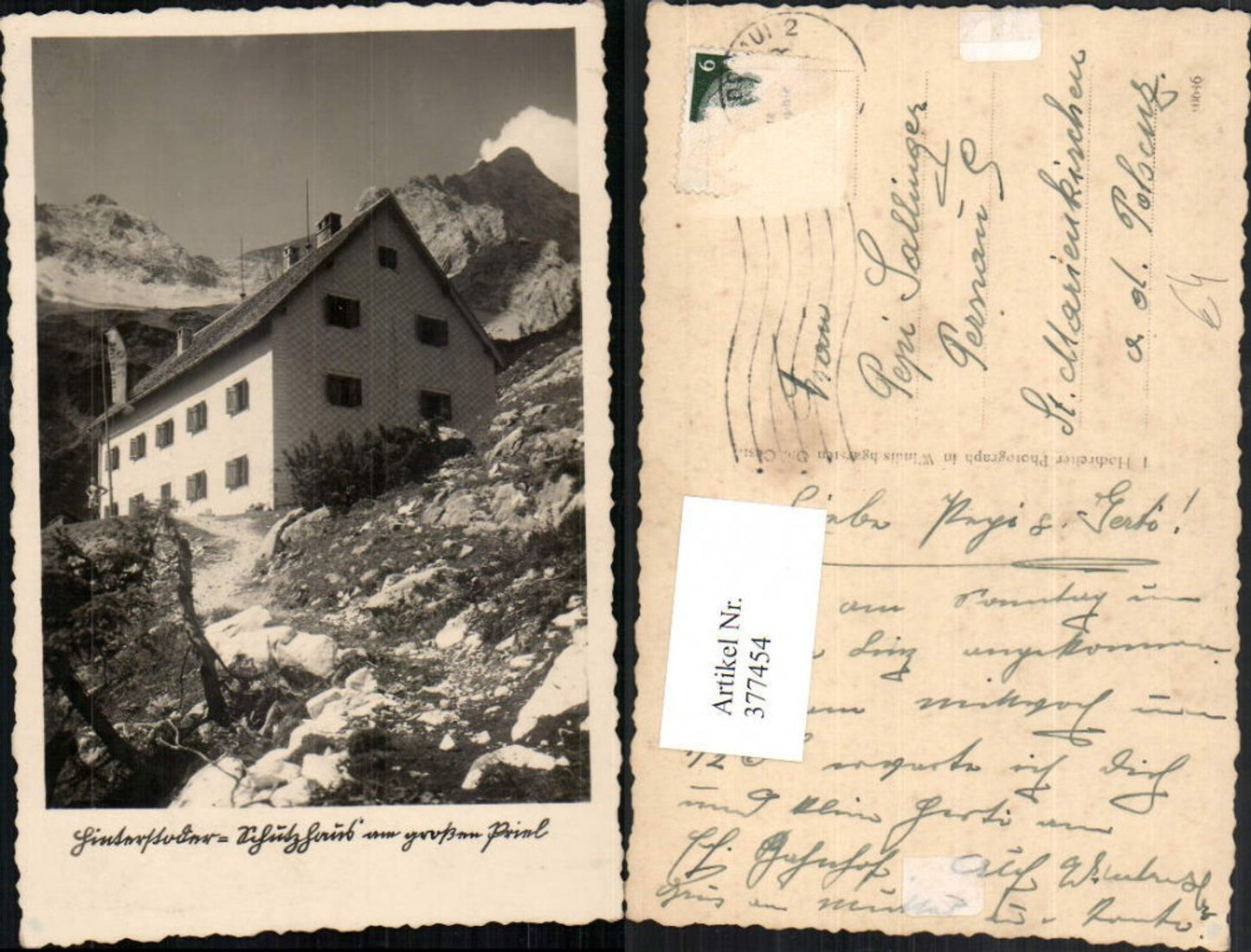 377454,Hinterstoder Schutzhaus Berghütte am großen Priel Bergkulisse