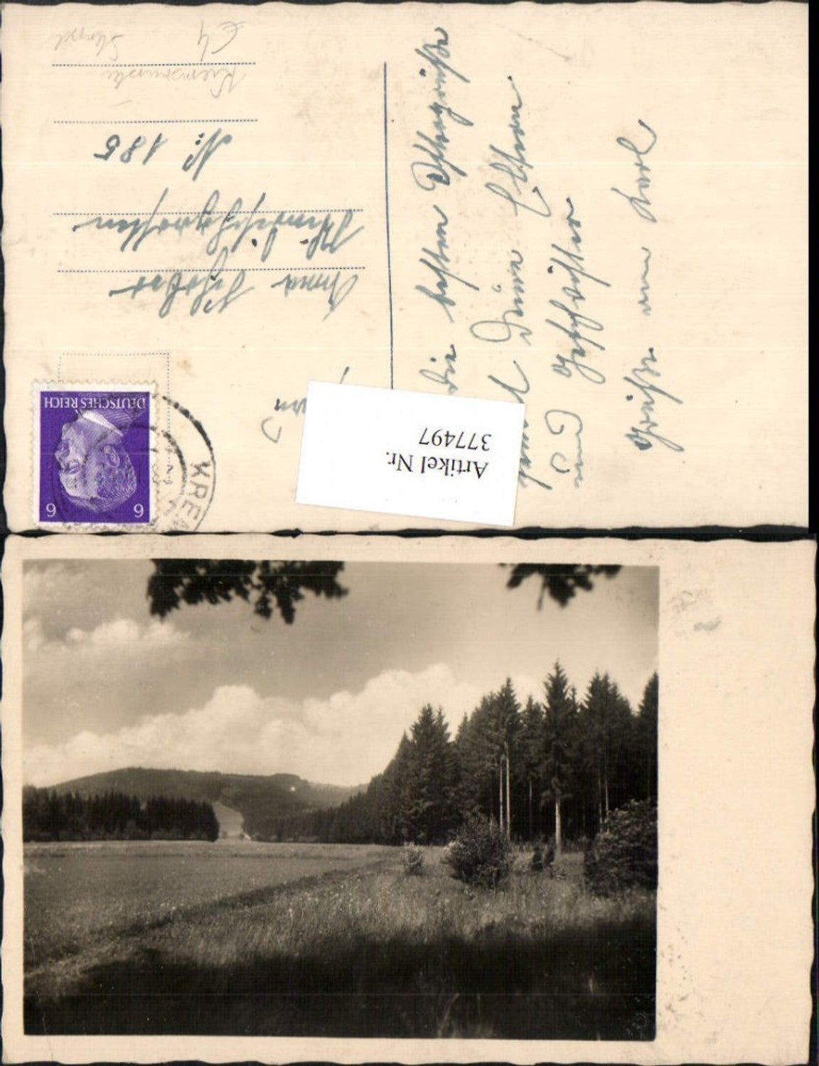 377497,Foto AK Landschaft Wald Kremsmünster Stempel