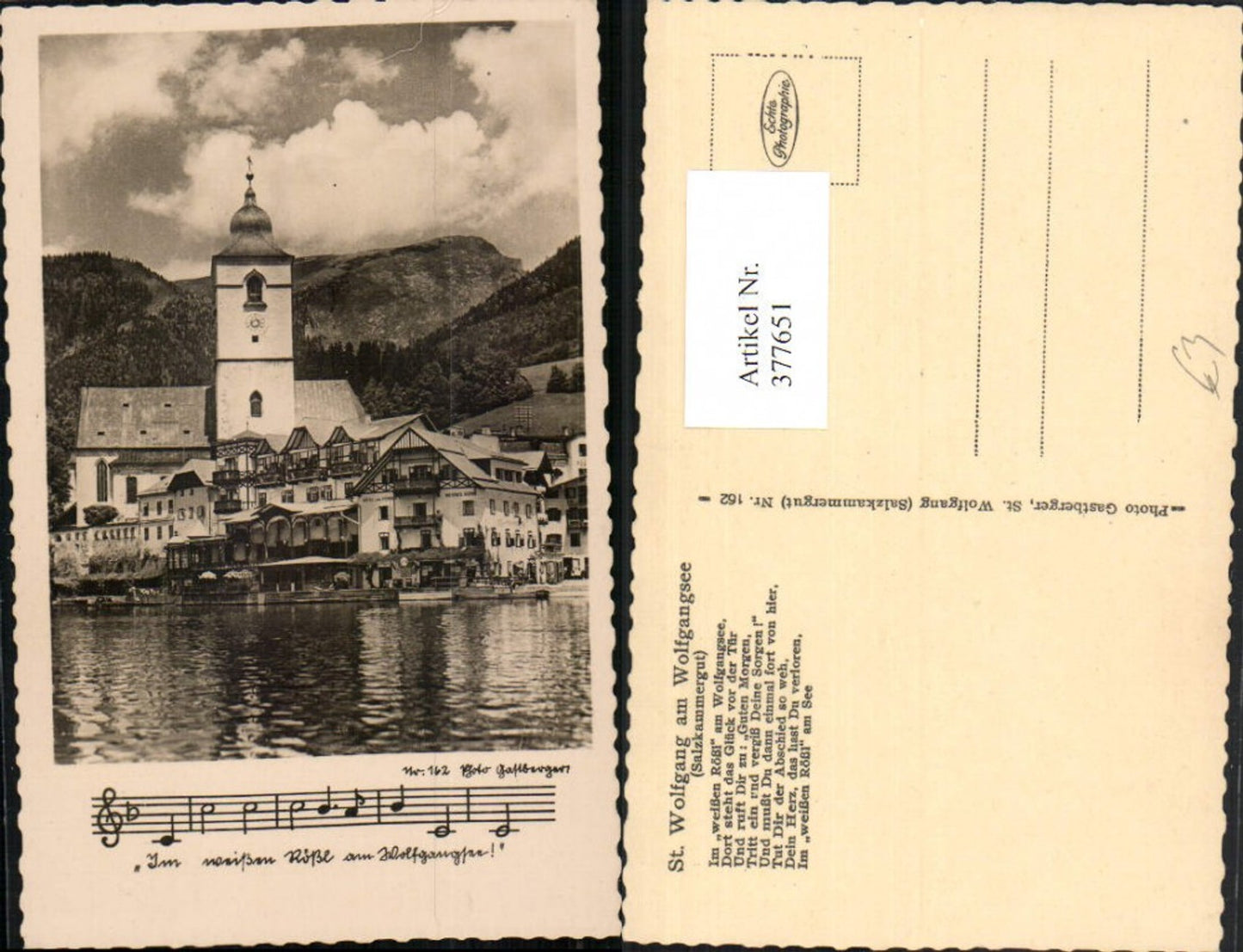 377651,St. Wolfgang am Wolfgangsee Kirche Hotel Weißes Rössl Liedzeile