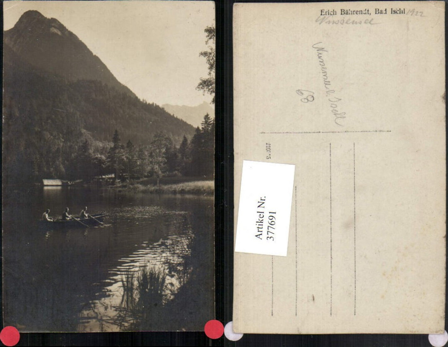 377691,Foto AK Nussensee See b. Bad Ischl Ruderboot