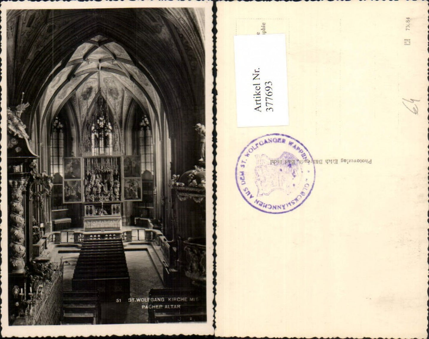377693,St. Wolfgang Kirche Innenansicht m. Pacher-Altar