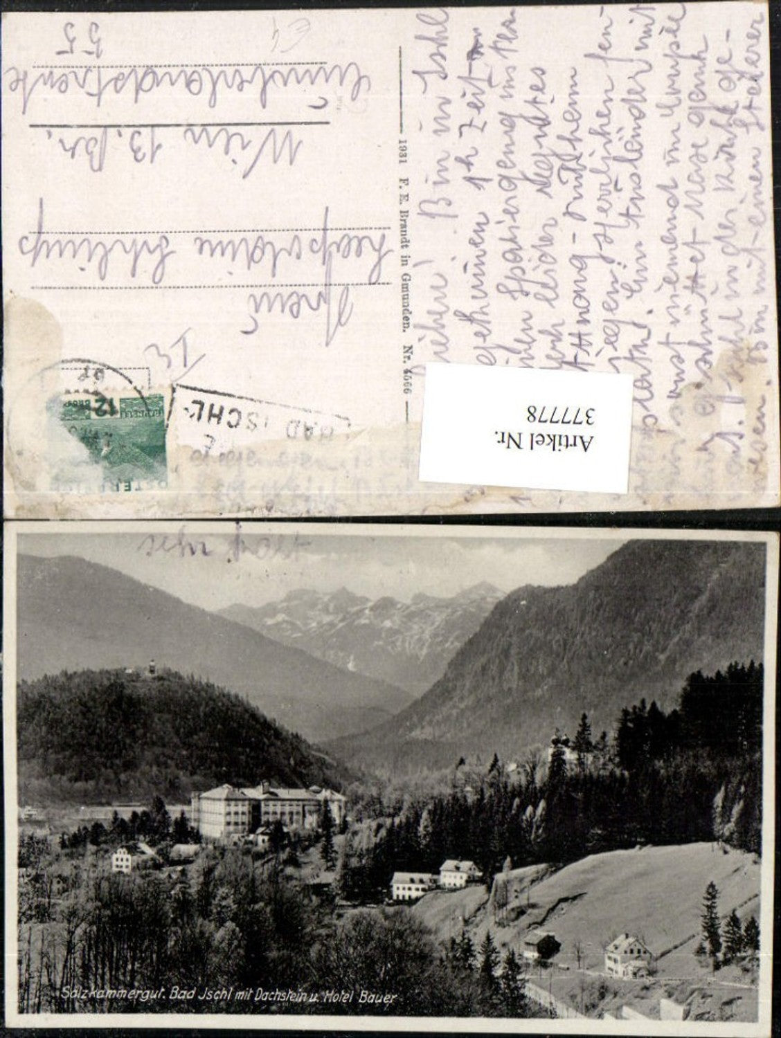 377778,Bad Ischl Hotel Bauer m. Dachstein Bergkulisse