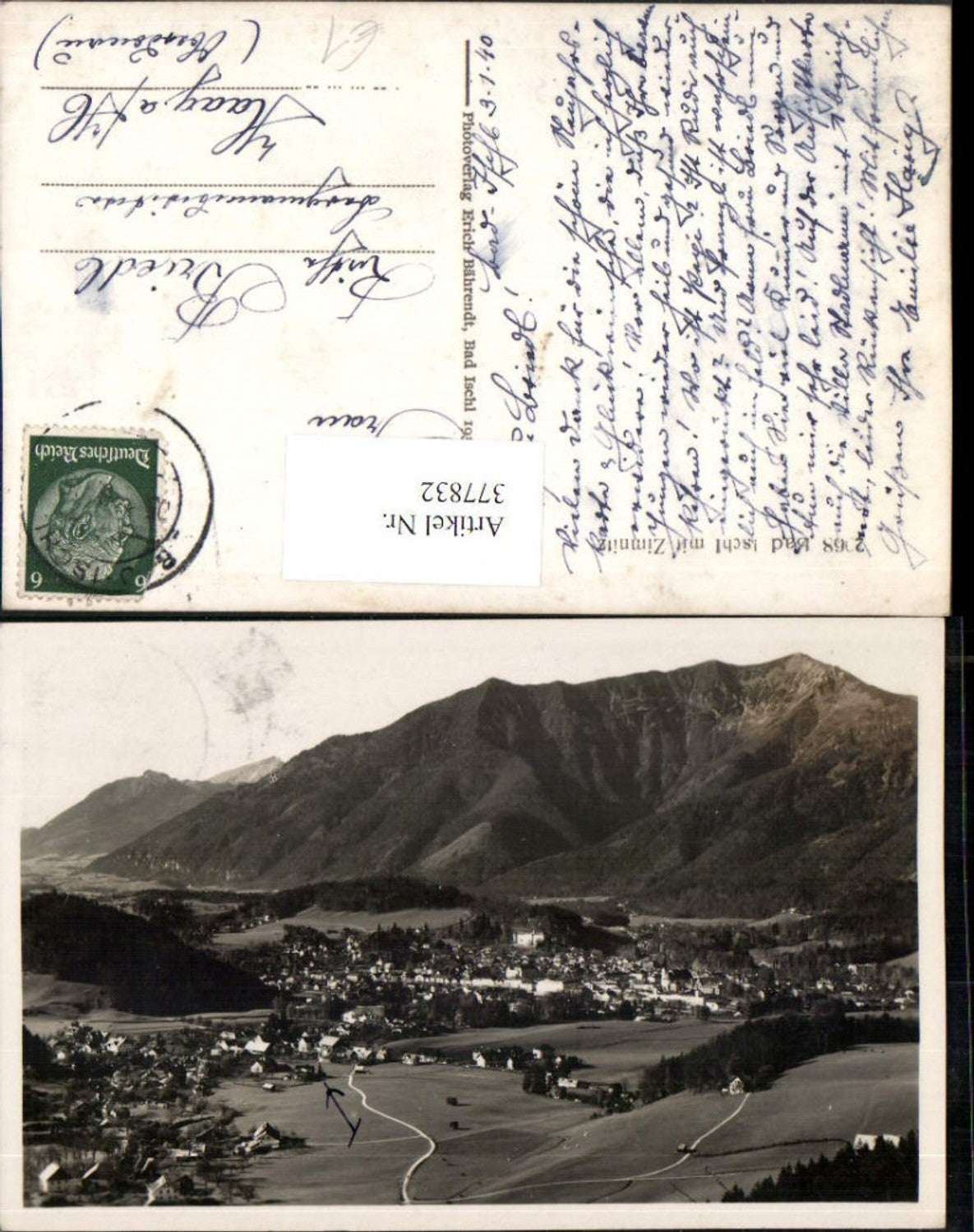 377832,Bad Ischl Totale m. Zimnitz Bergkulisse