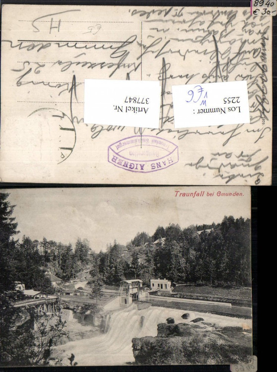 377847,Traunfall Wasserfall b. Gmunden pub F. E. Brandt 1979